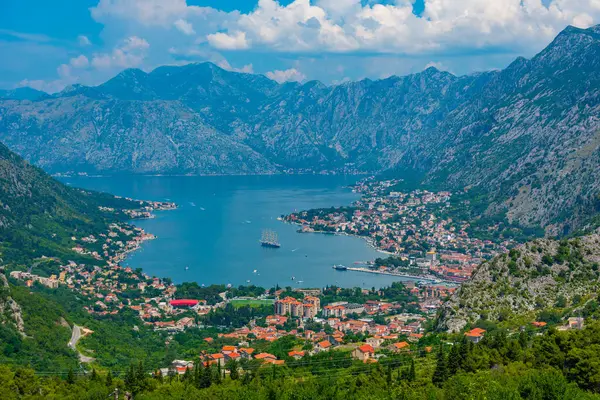 Panoráma Boka Kotorska Öbölben Található Montenegró — Stock Fotó