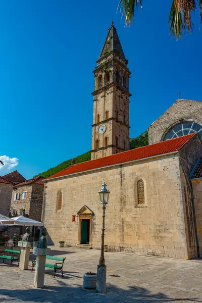 Szent Miklós Templom Perast Montenegró Stock Kép