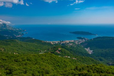Karadağ 'da Becici' nin Panorama manzarası
