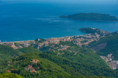 Karadağ 'da Becici' nin Panorama manzarası