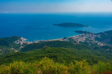 Karadağ 'da Becici' nin Panorama manzarası