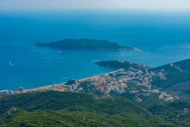Karadağ 'da Becici' nin Panorama manzarası