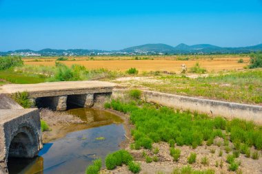 Montgro 'daki Ulcinj Salines' te yaz günü.