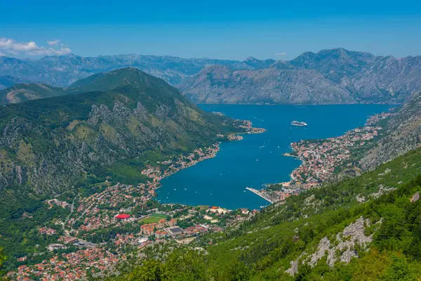 Panoráma Boka Kotorska Öbölben Található Montenegró — Stock Fotó