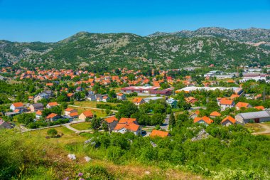 Karadağ 'ın eski Çetince kentinin hava manzarası