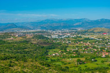 Karadağ 'ın Podgorica başkentinin Panorama manzarası