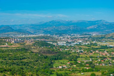 Karadağ 'ın Podgorica başkentinin Panorama manzarası