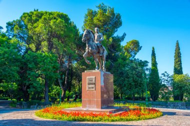 Karadağ 'ın Podgorica kentinde Kral Nikola' nın heykeli
