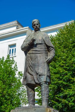 Karadağ 'ın Podgorica kentinde Marko Miljanoviç heykeli
