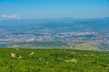Karadağ 'ın Podgorica başkentinin Panorama manzarası