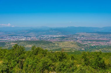 Karadağ 'ın Podgorica başkentinin Panorama manzarası