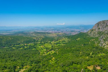 Karadağ 'ın Podgorica başkentinin Panorama manzarası
