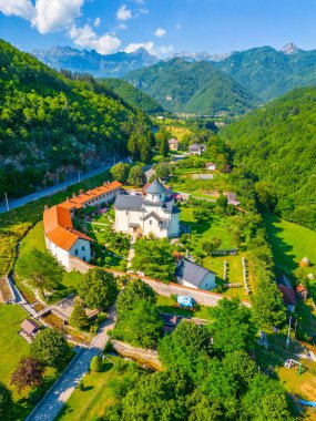 View of Moraca monastery in Montenegro clipart