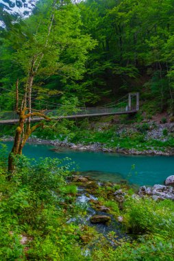 Karadağ 'da Tara Nehri üzerindeki tahta köprü