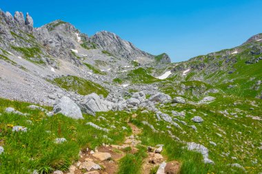 Karadağ 'ın Bobotuv Kuk dağının hakim olduğu Durmitor Milli Parkı Panoraması