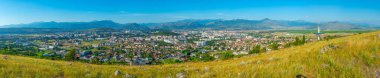 Karadağ 'ın Podgorica şehir merkezinin hava manzarası