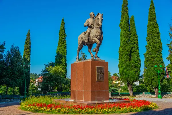 Karadağ 'ın Podgorica kentinde Kral Nikola' nın heykeli