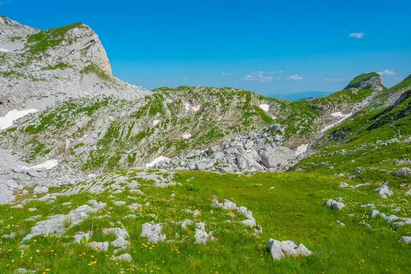 Karadağ 'ın Bobotuv Kuk dağının hakim olduğu Durmitor Milli Parkı Panoraması