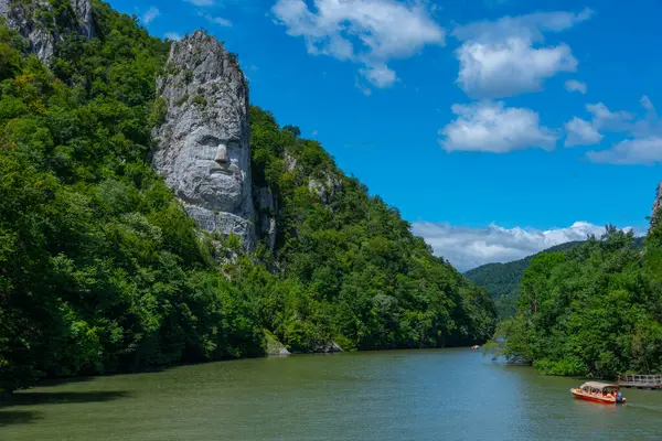 stock image Rock Sculpture of Decebalus at Iron Gates national park in Romania