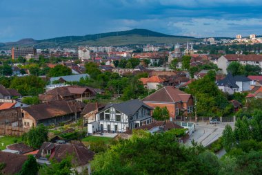 Romanya 'nın Hunedoara kentinin Panorama manzarası