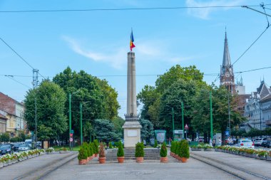 Summer day at the Revolution Boulevard in Arad, Romania clipart