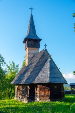 Romanya 'nın Manastira kentindeki Tahta Kilise Kutsal Başmelekler