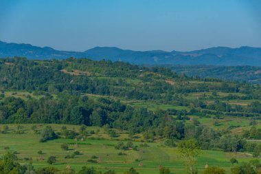 Bir yaz günü Romanya 'da kırsal Maramures kırsalında