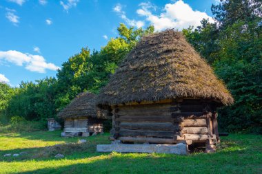 Romanya 'nın Cluj-Napoca kentinde Romulus Vuia Etnografi Parkı