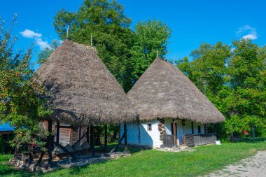 Romanya 'nın Cluj-Napoca kentinde Romulus Vuia Etnografi Parkı