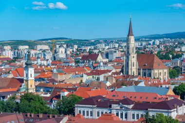 Romanya 'nın Cluj-Napoca kentinin Panorama manzarası