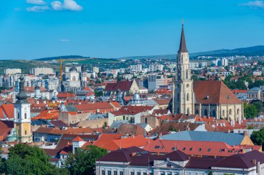 Romanya 'nın Cluj-Napoca kentinin Panorama manzarası