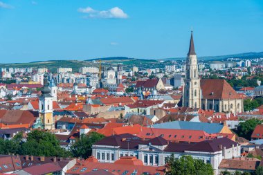 Romanya 'nın Cluj-Napoca kentinin Panorama manzarası