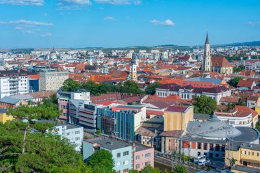 Romanya 'nın Cluj-Napoca kentinin Panorama manzarası