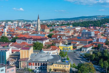 Romanya 'nın Cluj-Napoca kentinin Panorama manzarası