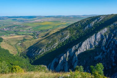Romanya 'da güneşli bir günde Transilvanya kırsalında