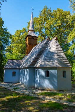 Romanya 'nın Sibiu kentindeki Astra etnografi müzesinde tarihi evler