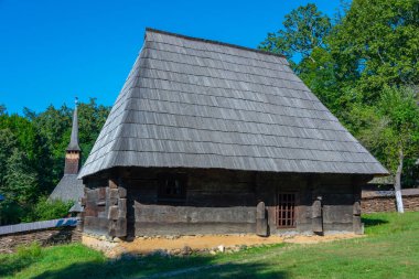 Romanya 'nın Sibiu kentindeki Astra etnografi müzesinde tarihi evler