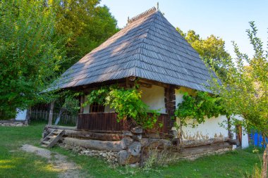 Romanya 'nın Sibiu kentindeki Astra etnografi müzesinde tarihi evler
