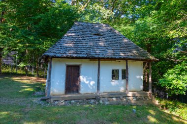 Romanya 'nın Sibiu kentindeki Astra etnografi müzesinde tarihi evler