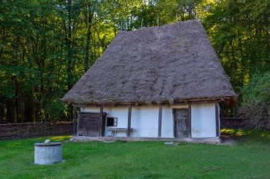 Romanya 'nın Sibiu kentindeki Astra etnografi müzesinde tarihi evler