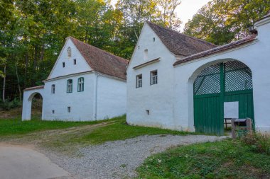 Romanya 'nın Sibiu kentindeki Astra etnografi müzesinde tarihi evler
