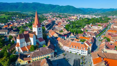 Cisnadie 'deki Aziz Walpurga Kilisesi manzarası