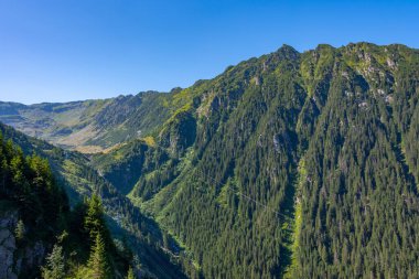 Romanya 'daki Balea gölüne uzanan vadi