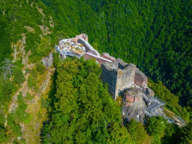 Panorama view of Poenari Citadel in Romania clipart