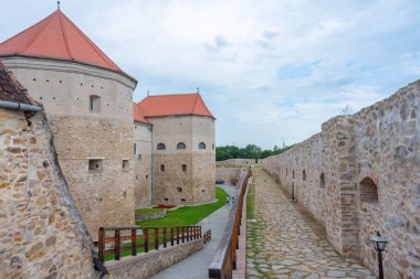 Romanya 'da bulutlu bir günde Fagaras Kalesi