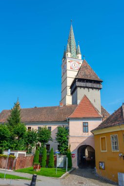 Saint Margaret evangelical church in Romanian town Medias clipart