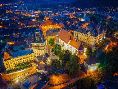 Romanya 'nın Sighisoara kentinin günbatımı manzarası