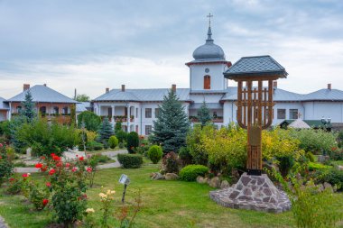 Varatec monastery during a cloudy day in Romania clipart
