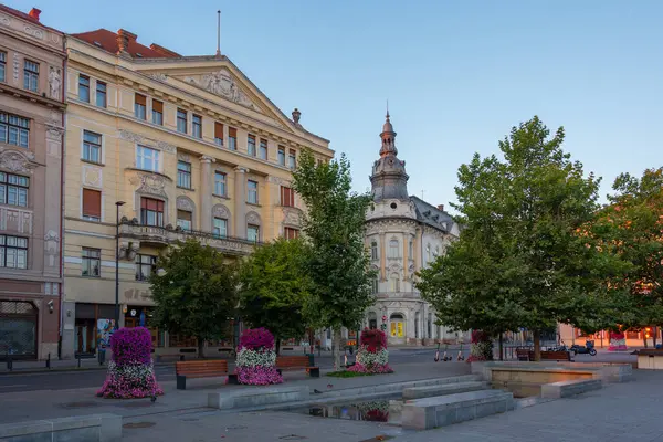 stock image Historical houses in Romanian town Cluj-Napoca