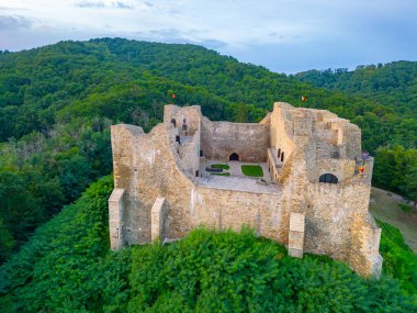 Romanya 'daki Neamt kalesinin Panorama manzarası